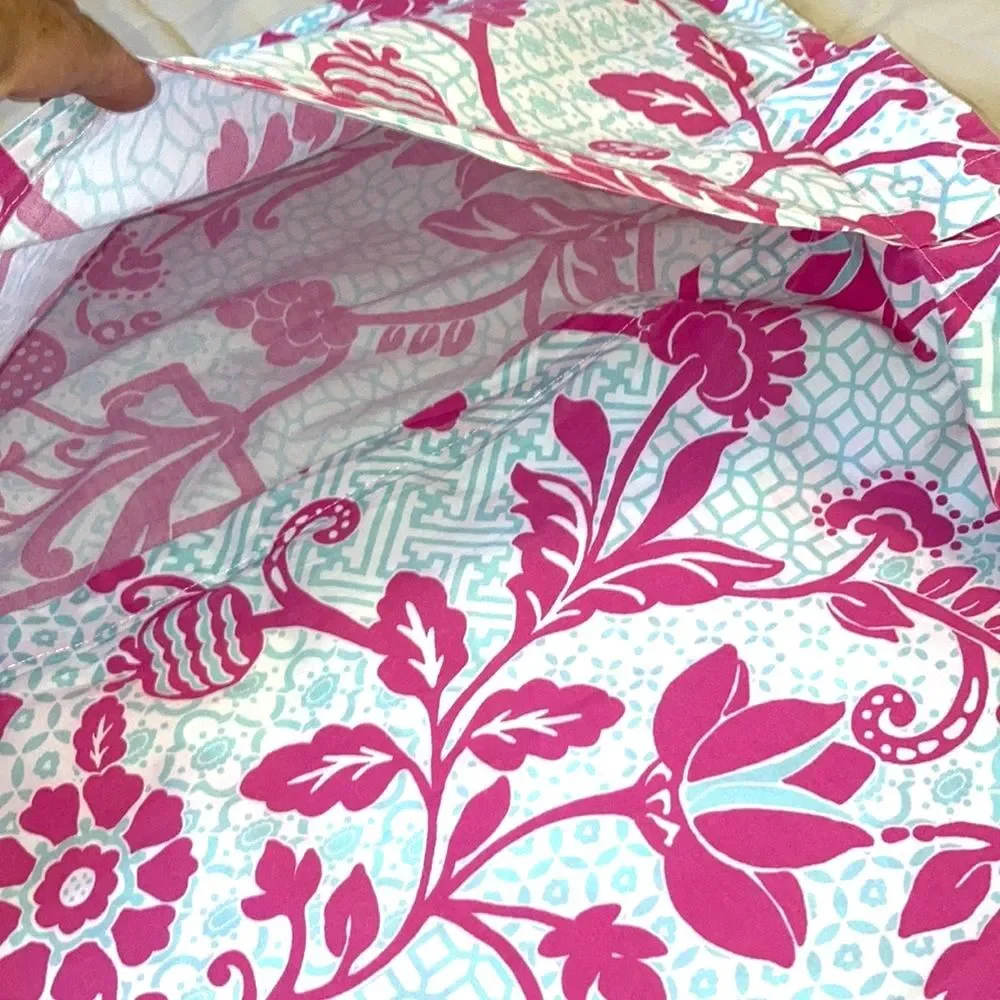 POTTERY BARN KIDS Royal Life Floral Pillow Sham Pink Blue White Organic Cotton